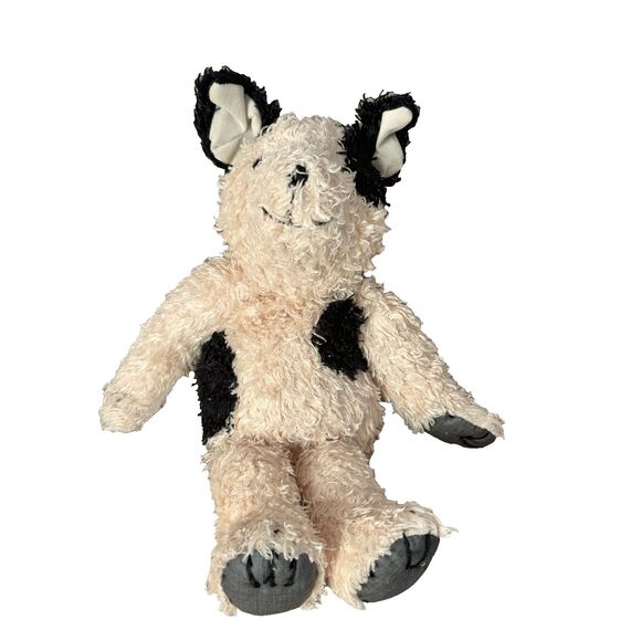 Jellycat Old Friend Pup 14” Curly Plush Stuffed Dog Cream Black Retired HTF - Picture 1 of 6